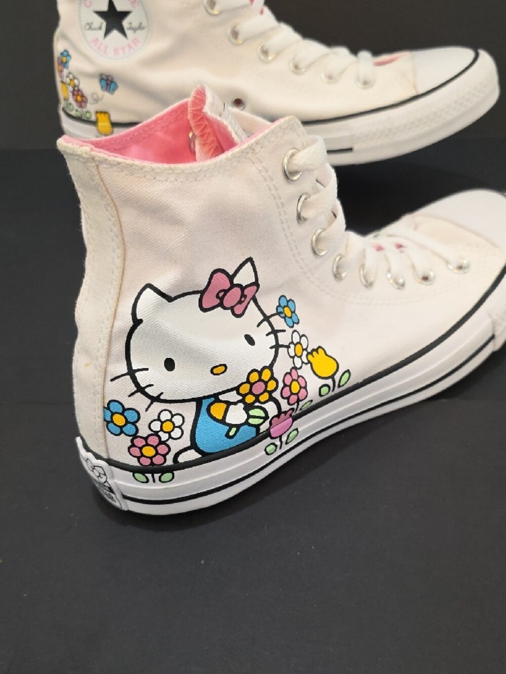 Converse All Star Women's Pink & White Hello Kitty High Top Sneakers Size 9 NWT - Picture 5 of 12